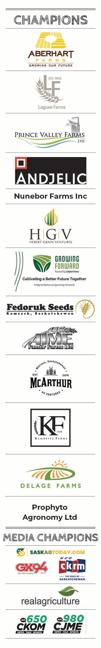 Farmers who champion the Acres for Education fundraising campaign.